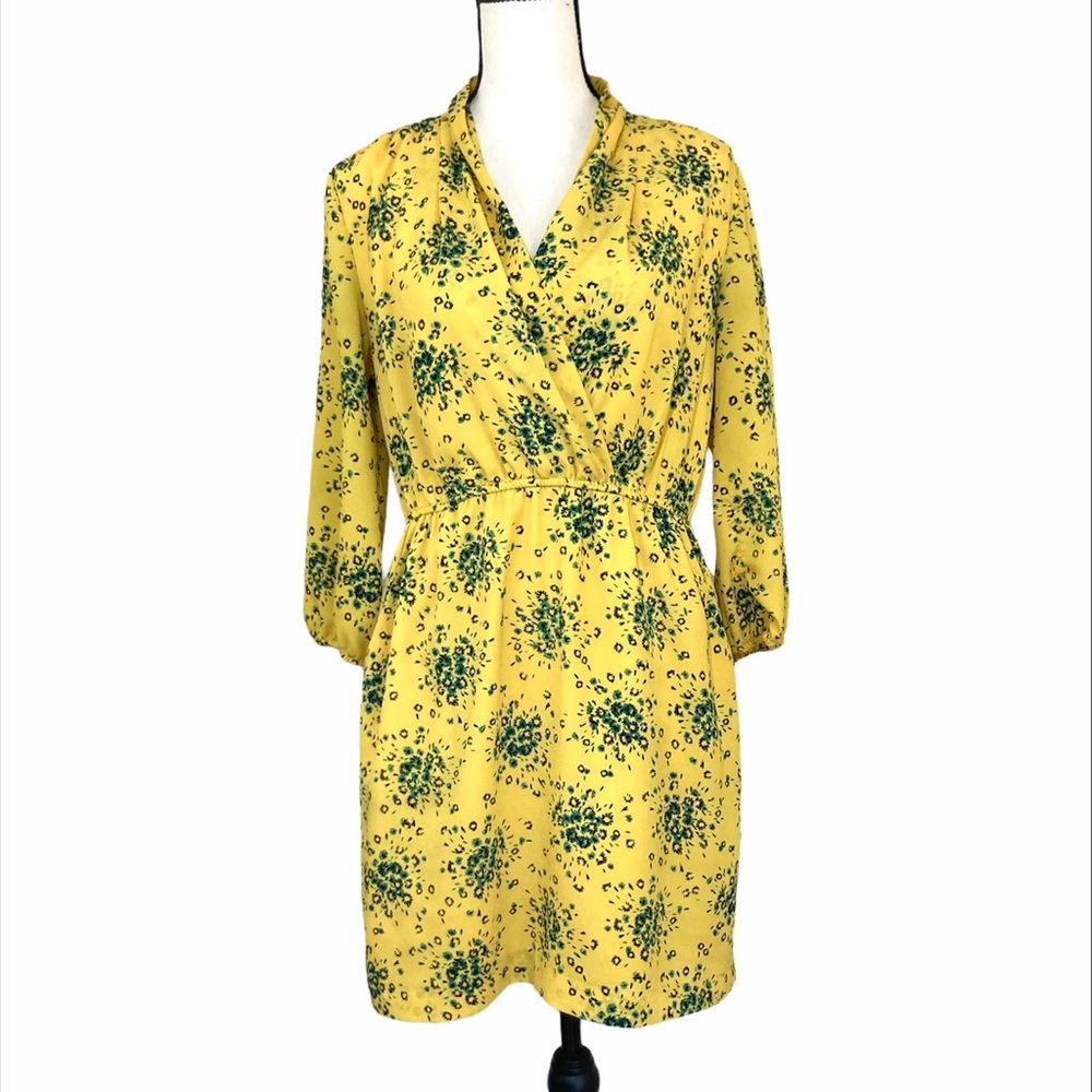 Kensie Yellow Floral Dress S